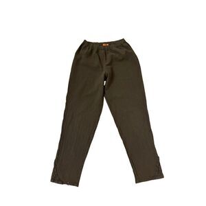Oh My Gauze Brown Crop Pants Lagenlook Size 1 = US Small /Medium